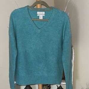 Rachel Zoe Teal V-Neck Cashmere Sweater